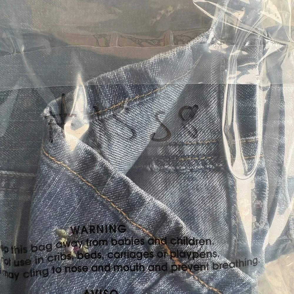 Gymboree Girls Denim Mini Skirt Floral‎ Embroidered Blue Cotton Size 6 Vintage